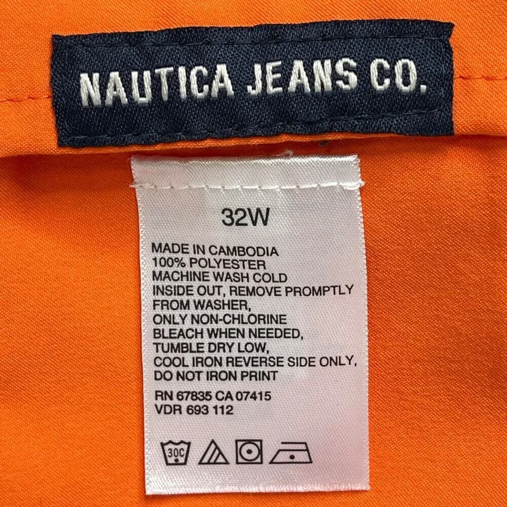 Nautica Retro Colorblock Board Shorts‎ Men's 32 Logo Surf Beach Vacation